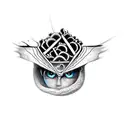 change eye color to yellow  tattoo design idea