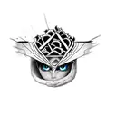 only change eye color to yellow  tattoo design idea