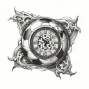 A soccer ball morphing into a clock with the hands pointing to the time of your daughter's birth tattoo design idea