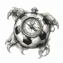 A soccer ball morphing into a clock with the hands pointing to the time of your daughter's birth tattoo design idea