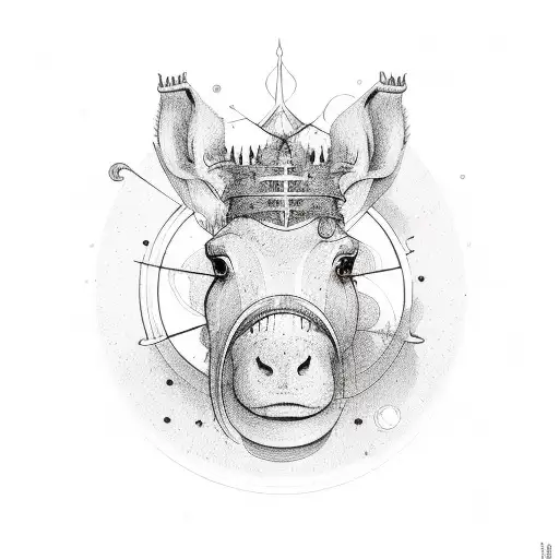 hippocampe avec une clés de sol et des touches de clavier sur la clé de sol  tattoo design idea
