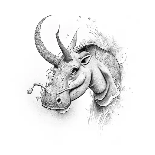 hippocampe, clés de sol, touches de clavier tattoo design idea