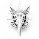 hippocampe avec une clés de sol et des touches de clavier sur la clé de sol  tattoo design idea