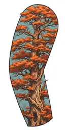 tree with scaled bark,  tattoo design idea