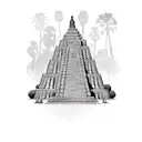 Azteca temple covered with vegetation tattoo design idea