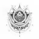 Azteca structure covered with vegetation tattoo design idea