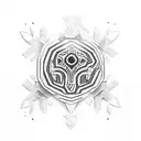 Azteca structure covered with vegetation tattoo design idea