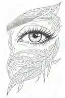 i want a knife tattoo, with girls eyes inside the knife, eyes need to be brown and wide, lashes normal, eyebrows thin  tattoo design idea