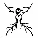 mix between person and bird tattoo design idea
