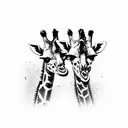 two giraffes hugging tattoo design idea