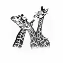 two giraffes hugging tattoo design idea