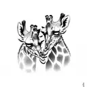 two giraffes hugging tattoo design idea