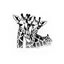 two giraffes hugging tattoo design idea
