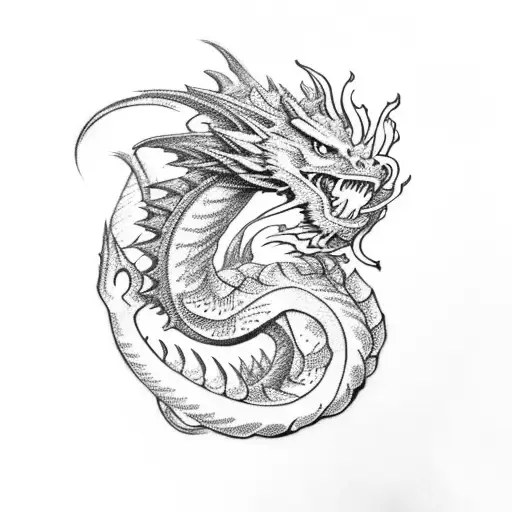 dragon, Colorful, flower, libra tattoo design idea