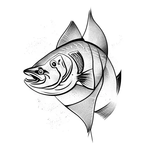 salmon tattoo design idea