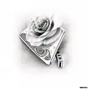 a flower playing the harmonica  tattoo design idea