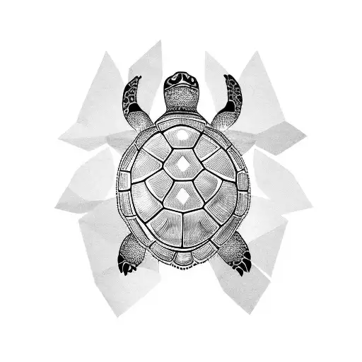 A turtle totem pole, each shell design representing a different type of cuisine from around the world tattoo design idea