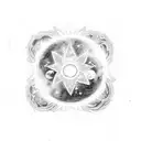 moon sun univers atom tattoo design idea