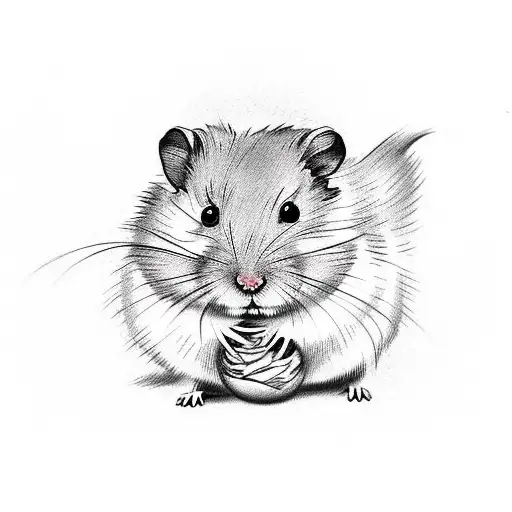 hamster with blueberries tattoo design idea