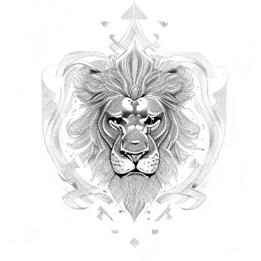 Dotwork “Irish Lion” Tattoo Idea - BlackInk AI