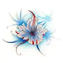Blue and Red spider lily's tattoo design idea