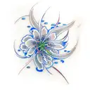 Blue and Red spider lily's tattoo design idea