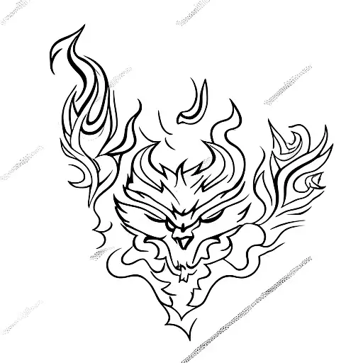 A minimalist tattoo of a sleek sports car with flames, combining the love for cars and fire elements tattoo design idea