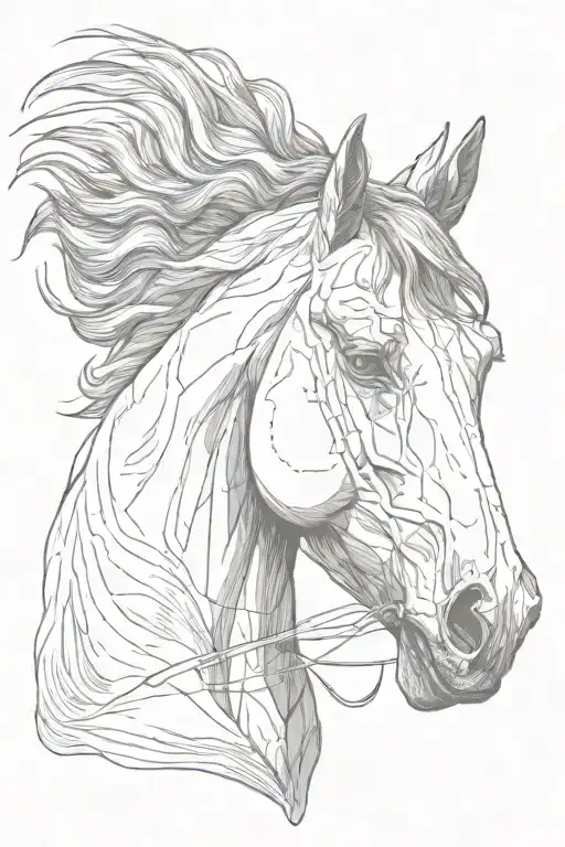 horse head tattoo design idea