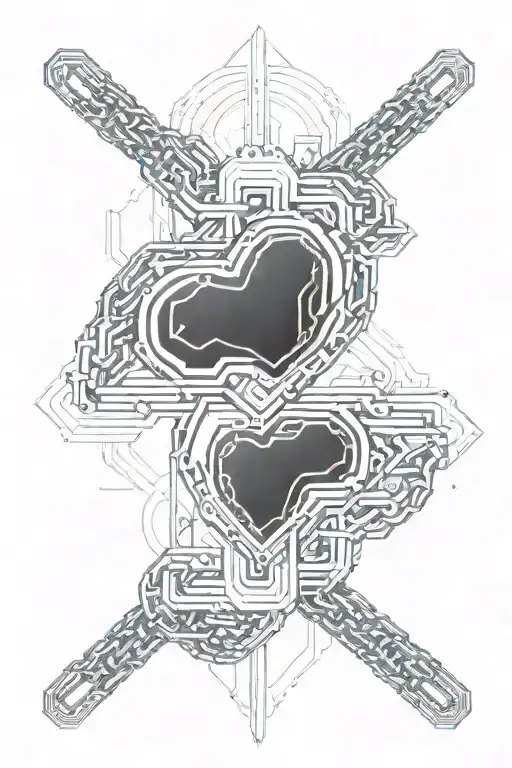 chain that protects a heart  tattoo design idea