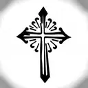 cross with rosary tattoo design idea