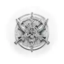 graveyard with headstone tattoo design idea