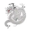 Japanese dragon fighting a small samurai  tattoo design idea