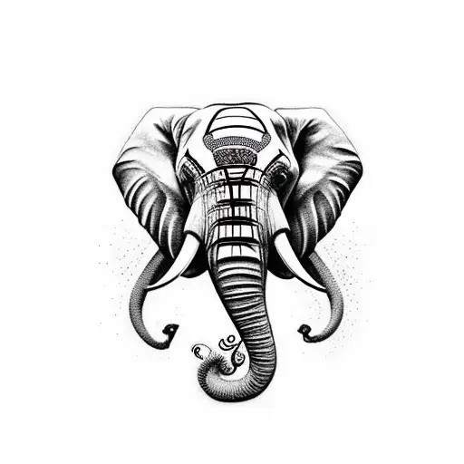 Elegant Elephant Tattoo Art Print by Art by Bhumi | Society6
