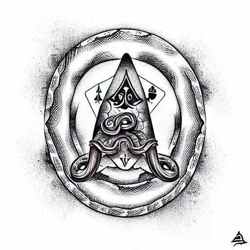 Ace of Spades with snake tattoo design idea