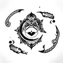 neck tattoo connecting to sternum tattoo of snake with moon phase with peonys, witchy, feminine  tattoo design idea