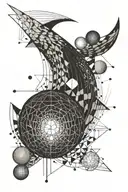 MOON AND DISCO BALL tattoo design idea