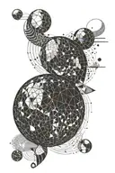 MOON AND DISCO BALL tattoo design idea