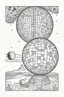 MOON AND DISCO BALL tattoo design idea