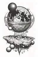 MOON AND DISCO BALL tattoo design idea