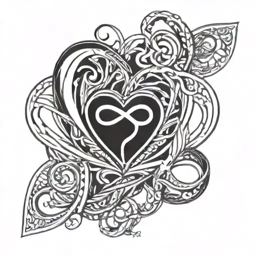 Heart and infinity symbol tattoo design idea