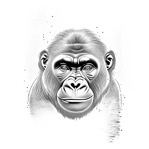 Capture the intensity of bodybuilding through a dotwork tattoo featuring the primal energy of gorillas tattoo design idea