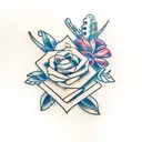 flowers and a broken heart with the date 26th November 2010 in Roman numerals  tattoo design idea