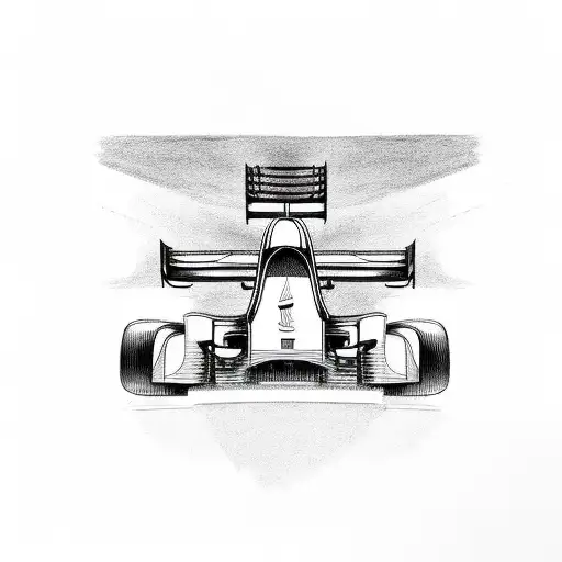 f1 car side view tattoo design idea