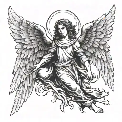 archangel Raphael angel tattoo design idea