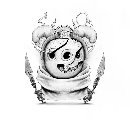 the word boo with bdsm stuff tattoo design idea