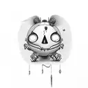 the word boo with bdsm stuff tattoo design idea