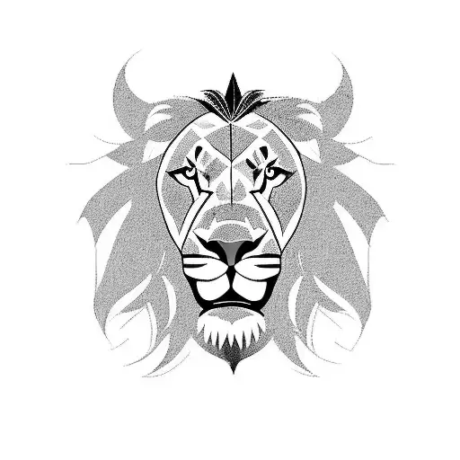 A silhouette of a lion with a soccer ball as its mane, with the number 7 incorporated into the design tattoo design idea