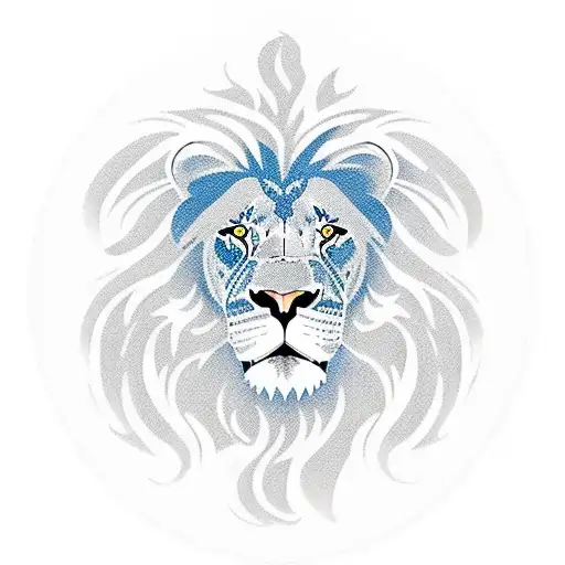 A silhouette of a lion with a soccer ball as its mane, with the number 7 incorporated into the design tattoo design idea