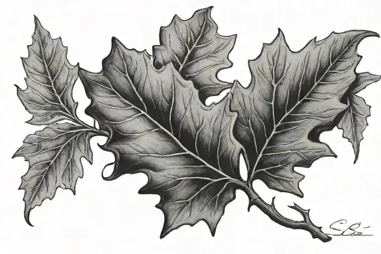 Oak Leaf tattoo design idea