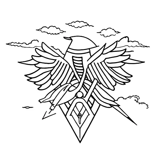 foo fighters with ufo and plane (no band logo) tattoo design idea